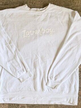 The Typewriter Crew – Loverboy Crewneck Sweatshirt | White | Women’s Large 🤍✨